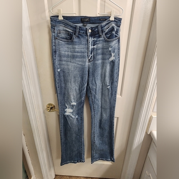 Judy Blue Bootcut Stretch Denim Jeans Distressed Size 11/30 - Picture 1 of 10